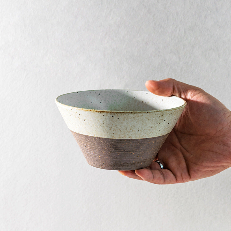 Japanese Stoneware Ramen Salad Bowl with Cutlery